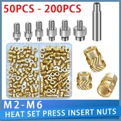 M2 M2.5 M3 M4 M5 M6 Hot Melt Brass Insert Nut Heat Threaded Insert Nut Tool Soldering Iron Tip Set for Plastic 3D Printing Kit