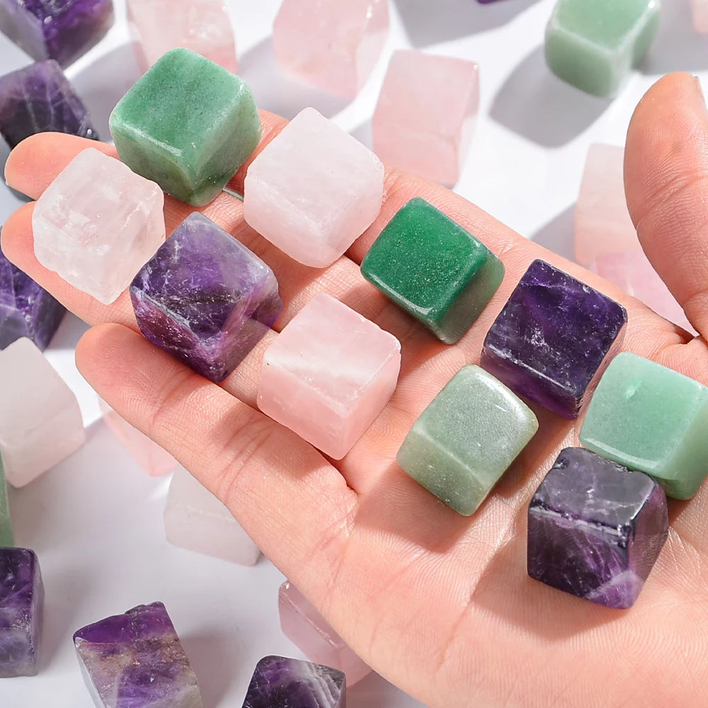 10pcs Amethyst Crystal Block Set, Polished and Healing Energy Mineral Gemstone,can Be Used for Jewelry Making or Home Decoration
