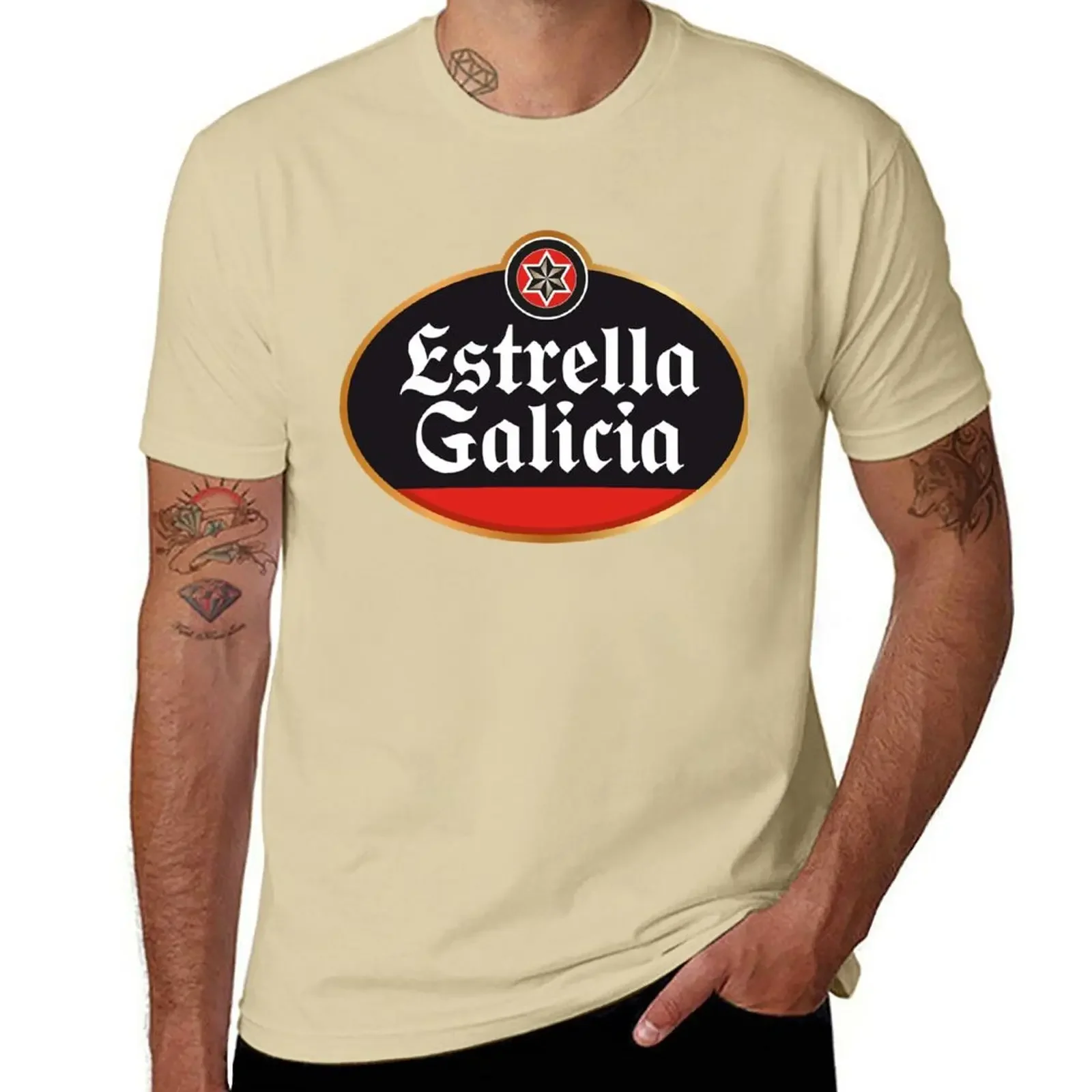 oversized t shirt summer tops mens t shirt New Estrella Galicia For Fans T-Shirt black t shirt  mens clothing harajuku oversized