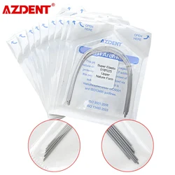 AZDENT 100pcs=10 Packs Dental Orthodontic Super Elastic NITI Archwires Natural Form Round / Rectangular Arches Wire Teeth Brace