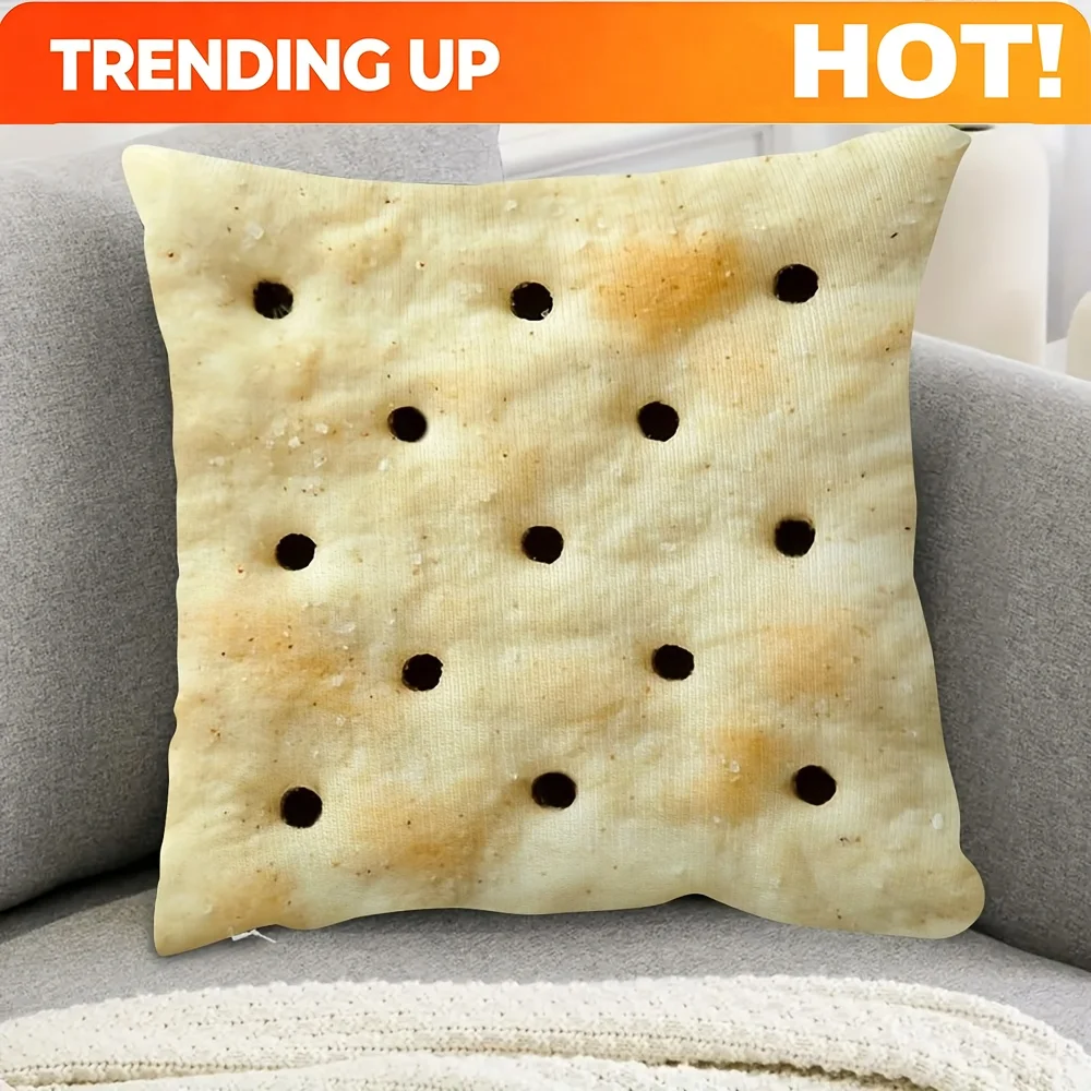 Customize 1pc Double-Sided Toast Design Pillowcase - Soft, Zippered, Machine Washable - Perfect for Sofa and Bedroom Decor, Deco