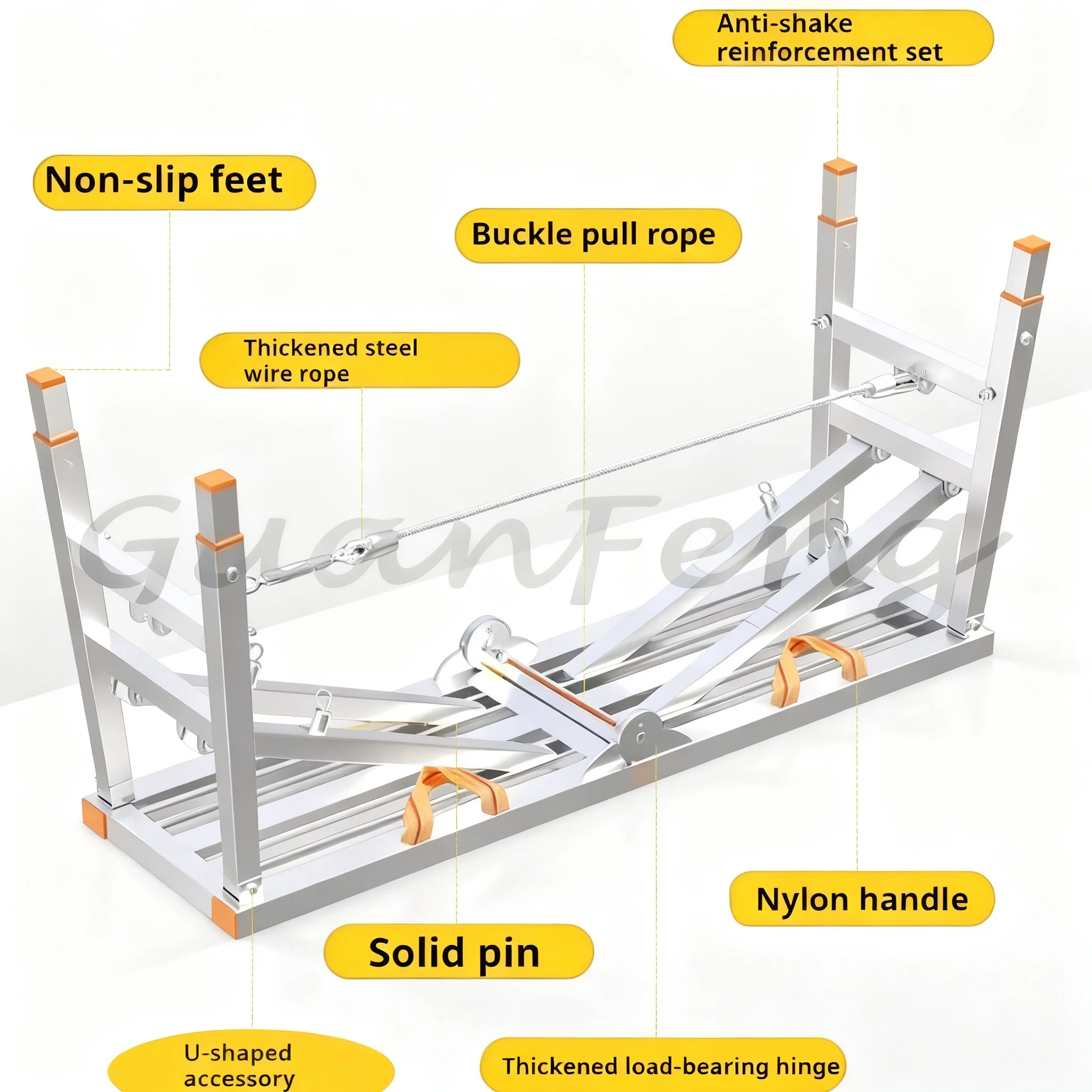 Folding adjustable scaffolding work stool construction interior decoration painting platform ladder