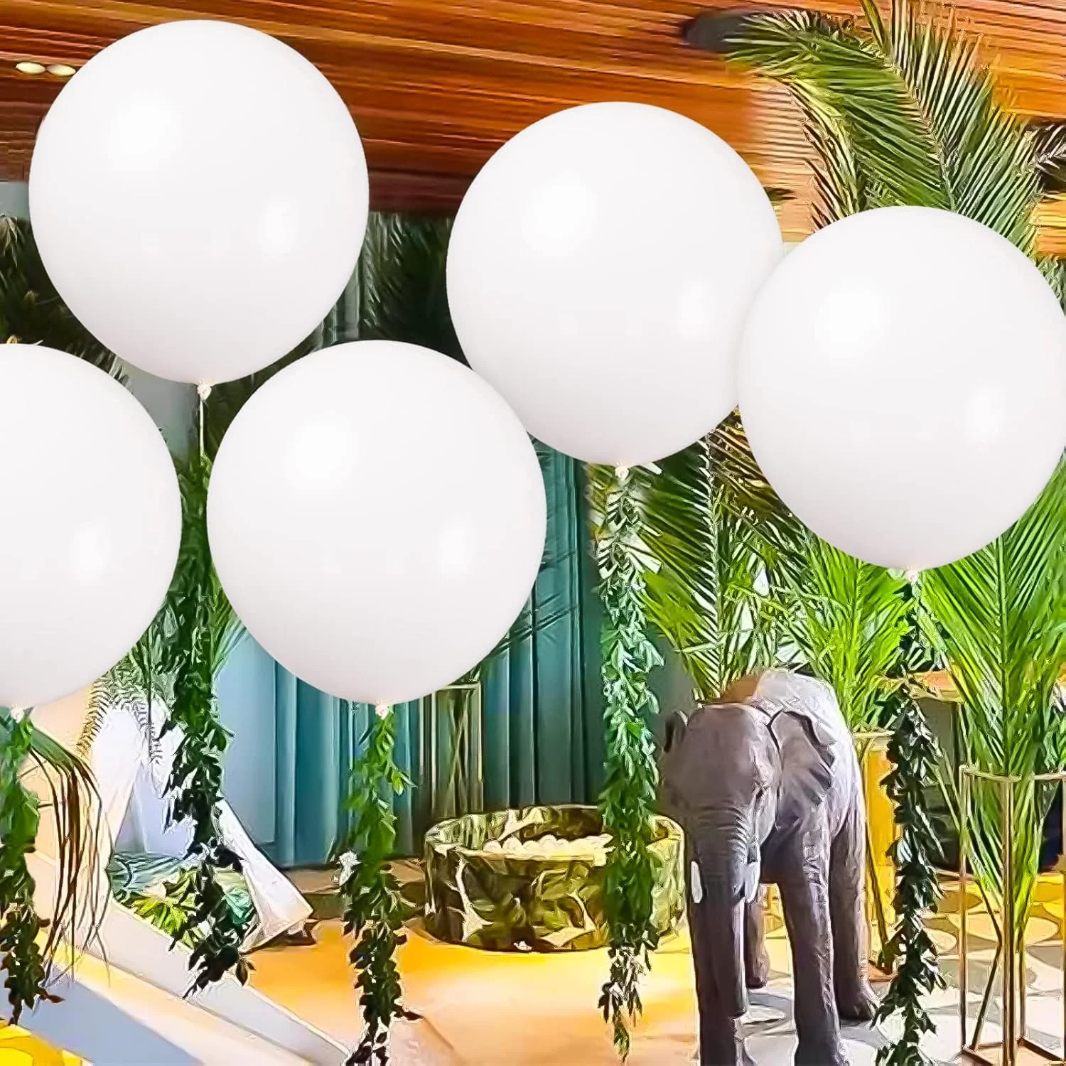 5/2Pcs Big White Balloons Giant 18Inch Large White Balloons Jumbo White Balloons for Birthday Wedding Baby Shower Party Decor