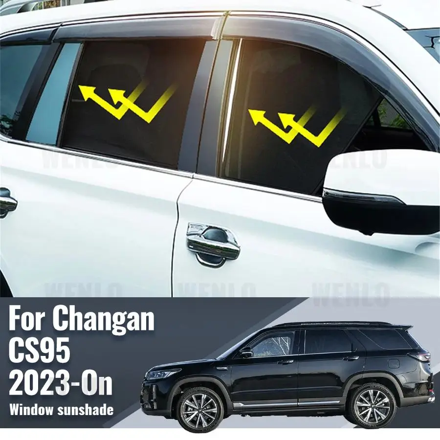 

For CHANGAN CS95 2023 2024 2025 Magnetic Car Sunshade Visor Front Windshield Frame Curtain Rear Side Window Sun Shade Shield