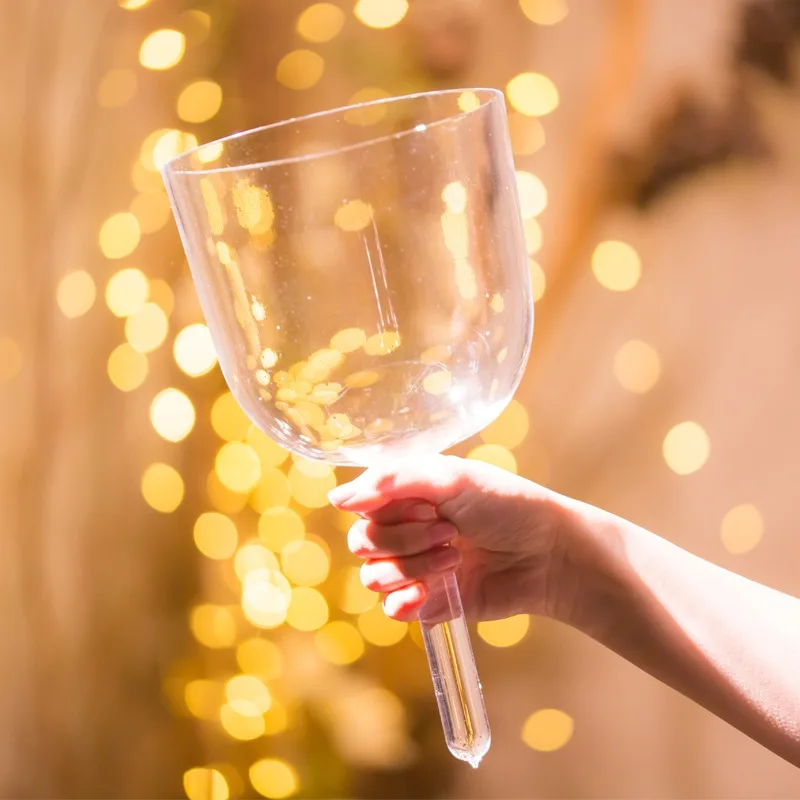 

Crystal Holy Grail Bowl Transparent Therapy Sound Bowls Meditation Yoga Handheld Singing Bowls Quartz Healing Musical Bowls