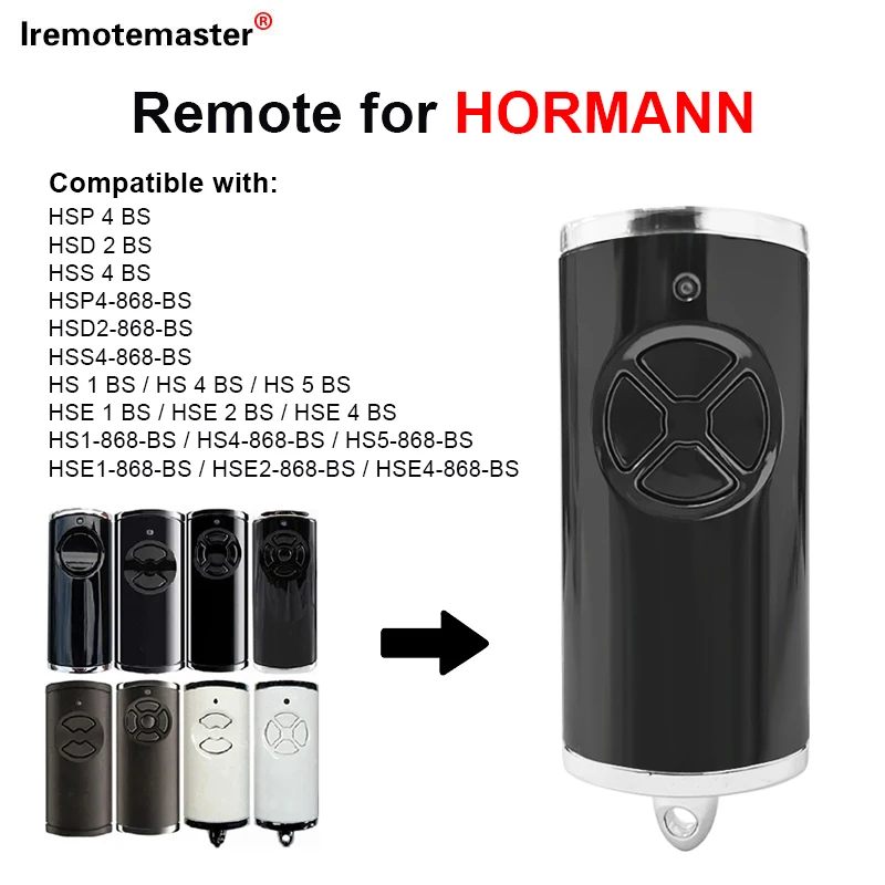 For 868MHz HORMANN HS1 HS4 HS5 HSP4 HSD2 HSE2 HSE4 HSE5 HSE1 868 BS Garage Door Remote Control For Hormann BiSecur Remote Contro