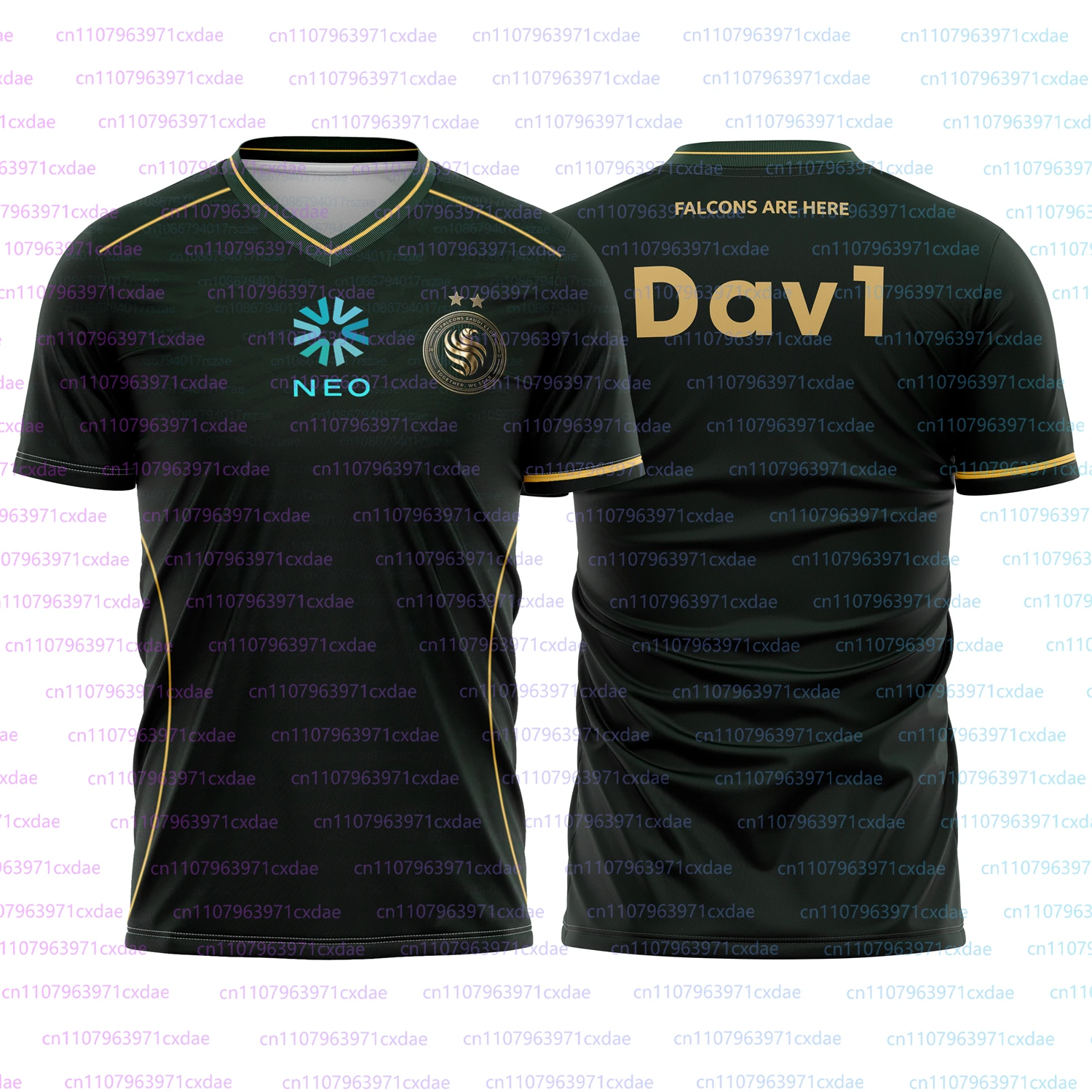 Team Falcons 2026 Trainingsuniformen CS2 Esports Karrigan Fans Trikot Neues Design Gaming Benutzerdefinierte ID T-Shirts Herren 3D V-Ausschnitt Tees