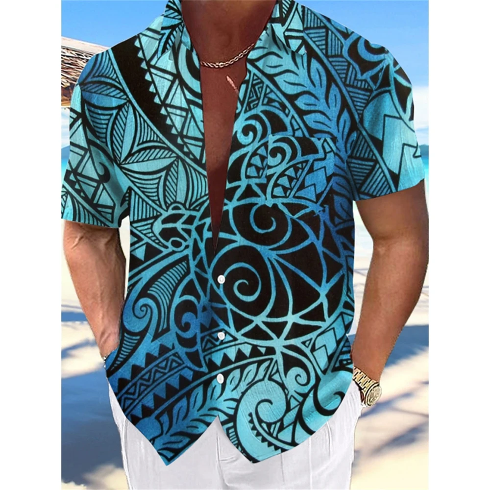 Camisa hawaiana informal para hombre, camisa de manga corta con estampado 3d, ropa transpirable, Verano