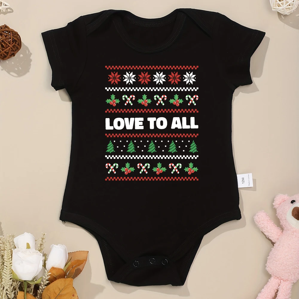 

Aesthetic Christmas Clothes 0-24 Month Baby Boy and Girl Onesie Festival Style Fashion Home Newborn Bodysuit Cotton Xmas Gift