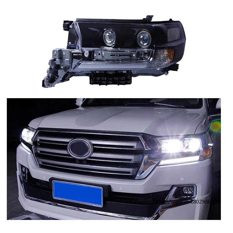 

upgrade LED black white headlight head light auto parts Assembly for Toyota LAND CRUISER LC200 2016-2021 head lamp plug and play