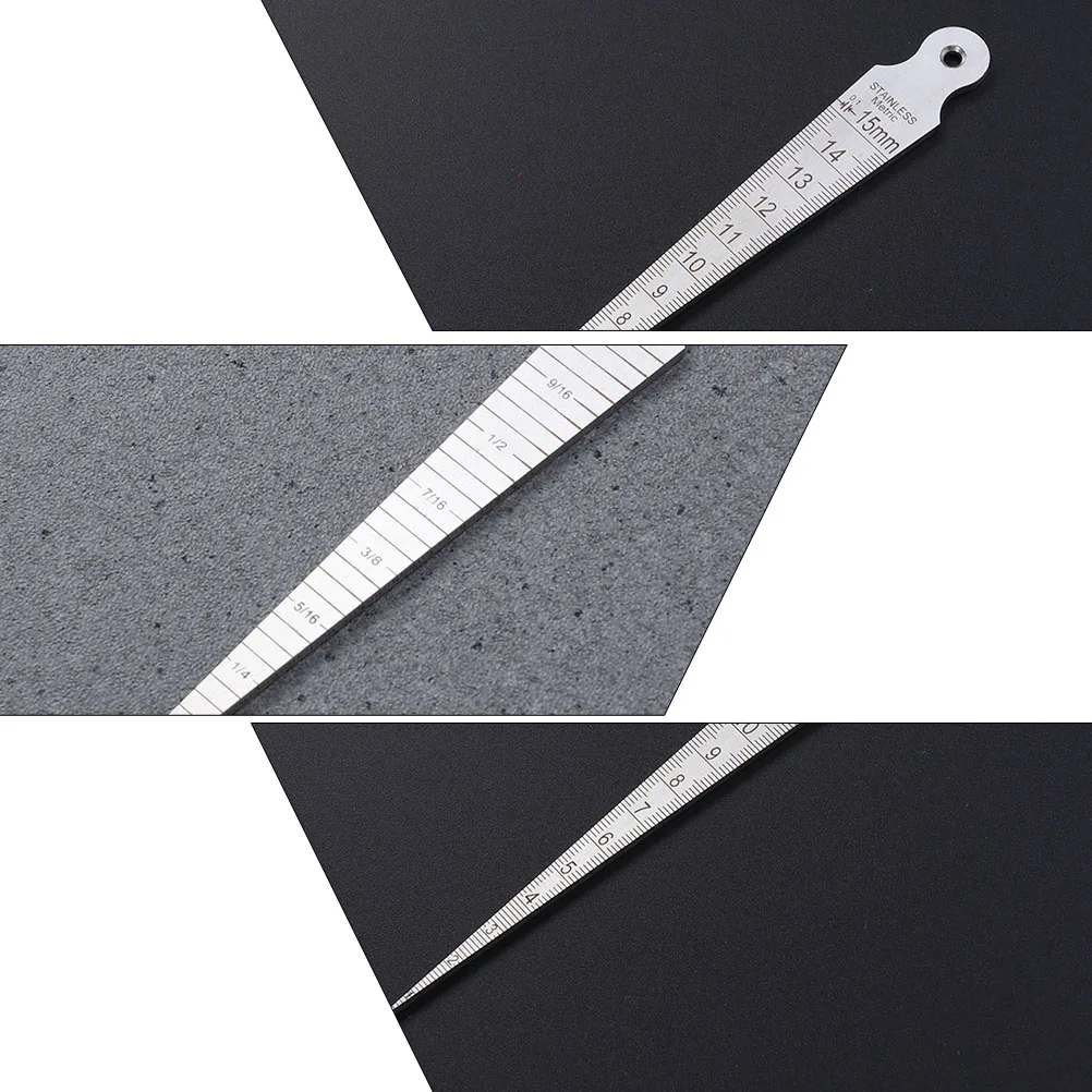 

2pcs Wedge Feeler Gauge Stainless Steel Measuring Tool Metric System Taper Welding Inspection Ruler Practical