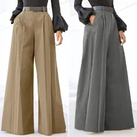 Wide Leg Pants For Women Pants For Women Palazzo Pants Summer Printed Cropped Linen Comfy Baggy Trousers With VêTements Femme - Image 3