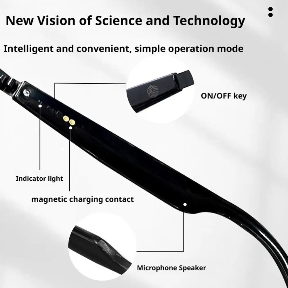 AIスマートグラス、Bluetoothスピーカー付き偏光サングラス、アスレチック/アウトドアUV保護音声制御翻訳機能