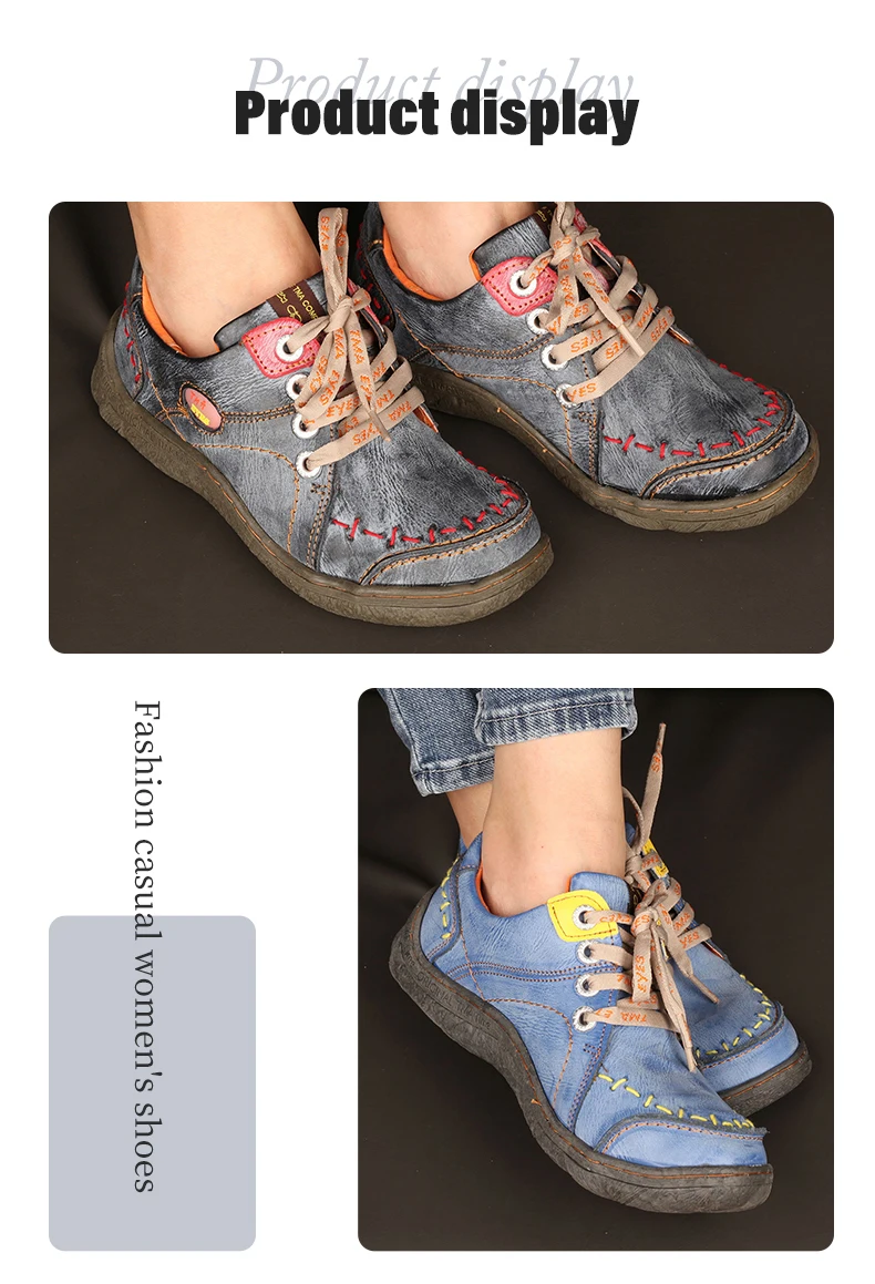Tma Eyes Damen hand genähte Leder Sneakers leichte flache Design Schuhe für Frauen für die Herbstsaison – Detail 9