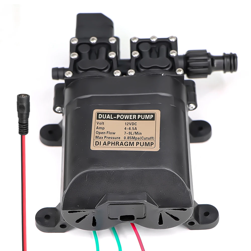 

Самовсасывающий мембранный водяной насос постоянного тока 12 В 7-9 л/мин для сада, сельского хозяйства, мембранный насос высокого давления с автоматическим