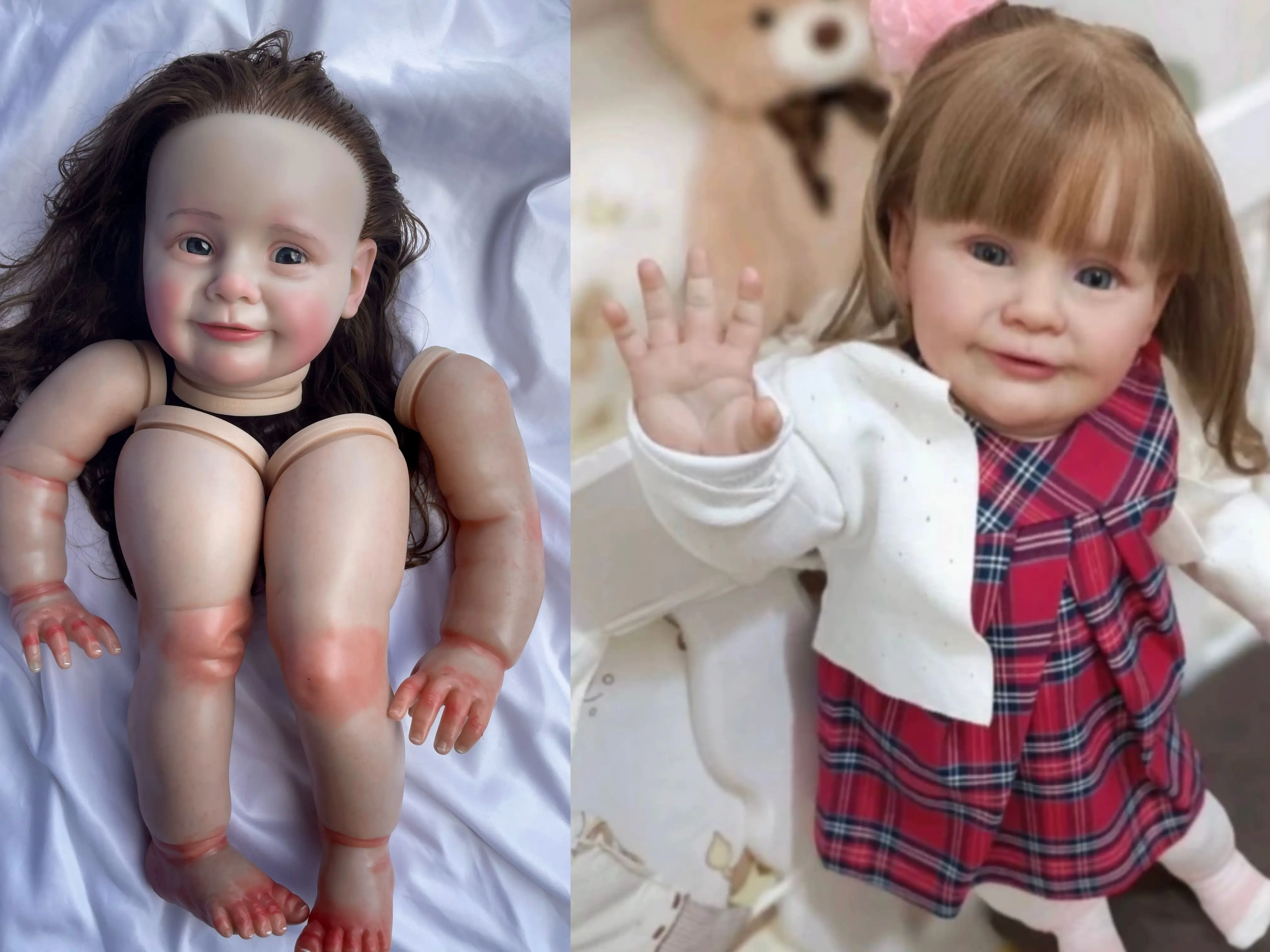 

FBBD 26inch Already Painted Kit Reborn Baby Doll Zoe With Hand-Rooted Hair With Veins Unassembled Kit Dolls For Children