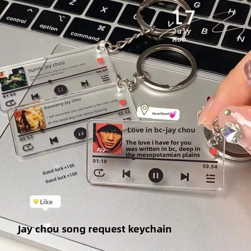 Jay Chou ألبوم غنائي سلسلة مفاتيح مصنوعة من الأكريليك المشاهير الحفل تذكارية هدية المفاتيح مجوهرات اكسسوارات المصنوعة في الصين #4
