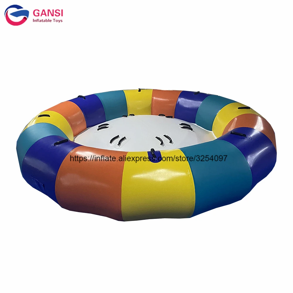 

Water play equipment PVC towable tube boat inflatable flying crazy UFO from China