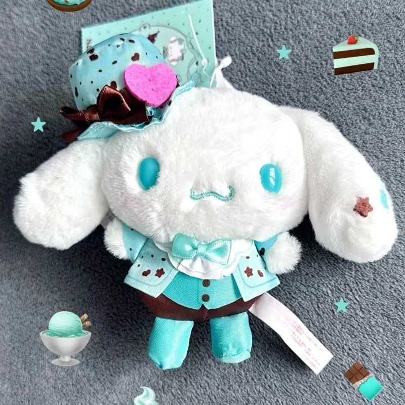 Sanrio Cinnamoroll Mint Chocolate Series Portachiavi in peluche Allevia lo stress Guarigione Ornamento per auto Decorazione per borsa per studenti Regalo per coppia