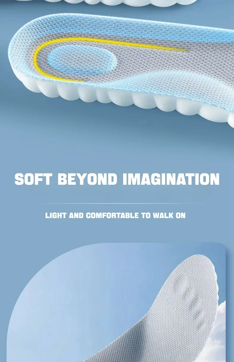 1 Paar/3 Paar/5 Paar/8 Paar 4D Cloud Einlegesohlen für Herren und Damen, Stoßdämpfende Einlagen, Weiche Memory-Schaum-Einlegesohlen für Schuhe, Stiefel, Sneaker – Detail 10