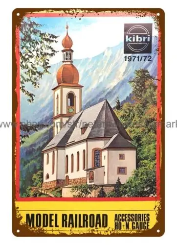 plaque wall art1971 Kibri Model Train Railroad Dioramas hobby toy metal tin sign