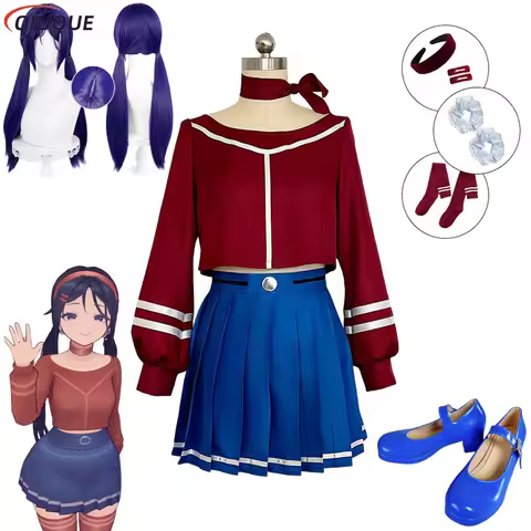 MiSide Crazy Mita Cosplay Game Cosplay Costume Headwear Wig Shoes Women Primary Yandere Outfit Halloween Creepy Mita Clothes