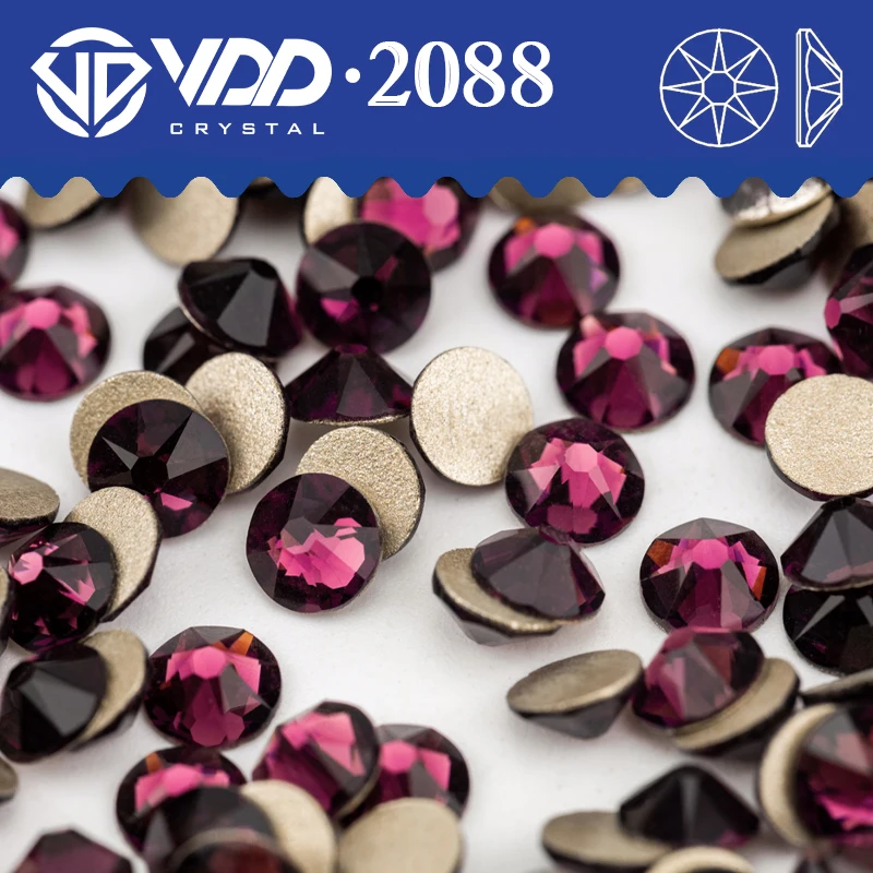 VDD 033 Amethyst 2088 Rhinestones Crystal SS16-SS30 High AAAAA 8 Big 8 Small Flatback Stone For DIY Crafts Nail Art Decorations