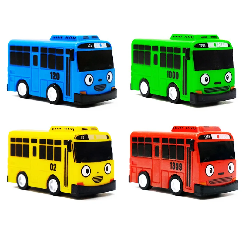 Children's mini cartoon bus toy, bus rally car anime model, chibi traffic pullback school bus, holiday gift for boys and girls