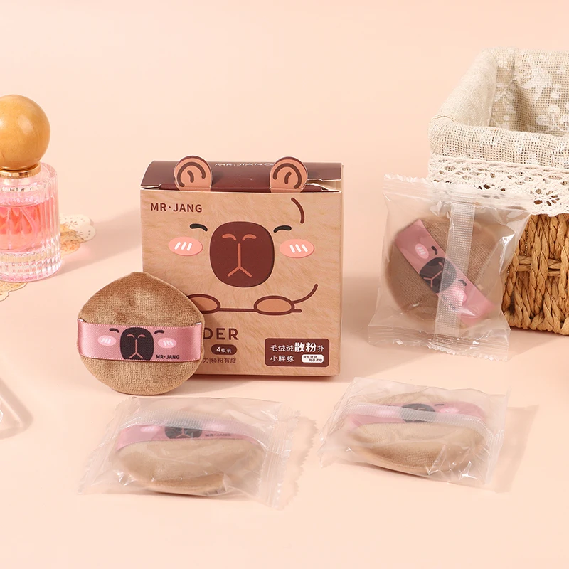 Cartoon Capybara gąbka do makijażu Puff makijaż korektor Super miękka elastyczna bawełniana baza do twarzy makijaż kosmetyczny Puff przybory kosmetyczne