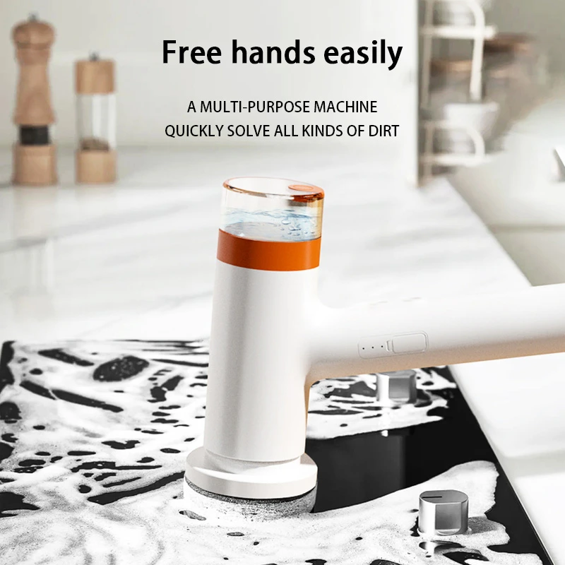 Wireless Electric Cleaning Brush Multiple Brush Heads Crevice Brush Kitchen Plastic Cleaning Toilet Brush Rotating Mop