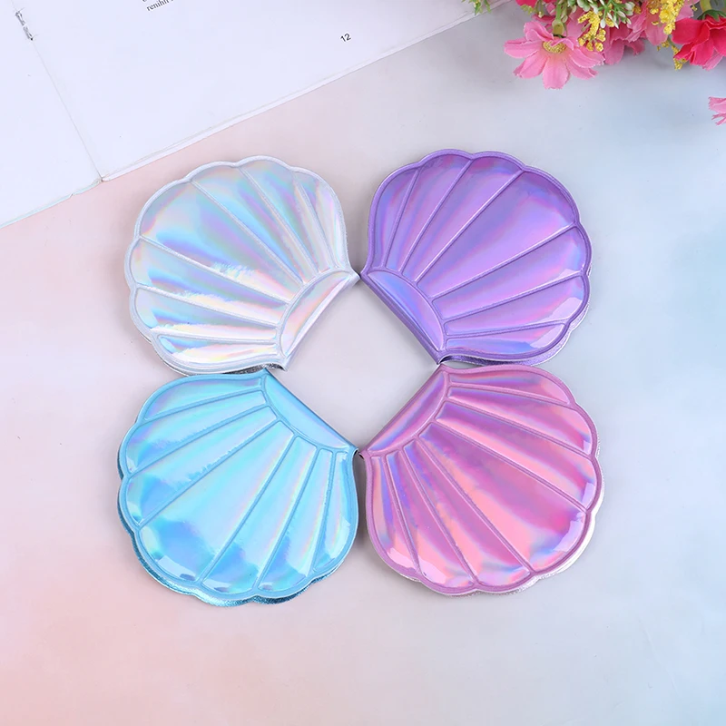 REPLLALaser-Miroir de Maquillage en Forme de Coquille, Loupe 2X, Portable, Double Face, Pliable, Poche, Accessoires Kawaii
