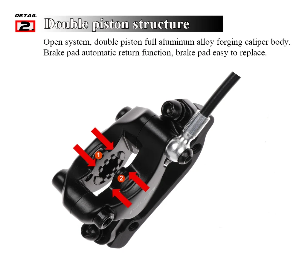 NUTT Power Off Hydraulic Disc Brake B C Serial 2 Pin Male 140 160mm Electric Scooter for Zero 10X KUGOO G1 Vsett m4 m5 g2 Pro