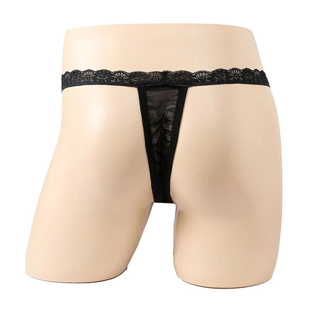 Fashion Casual Daily Briefs Panties Stretch T-back Breathable Elastic Fitness G-string Lace Lingerie Low Waist