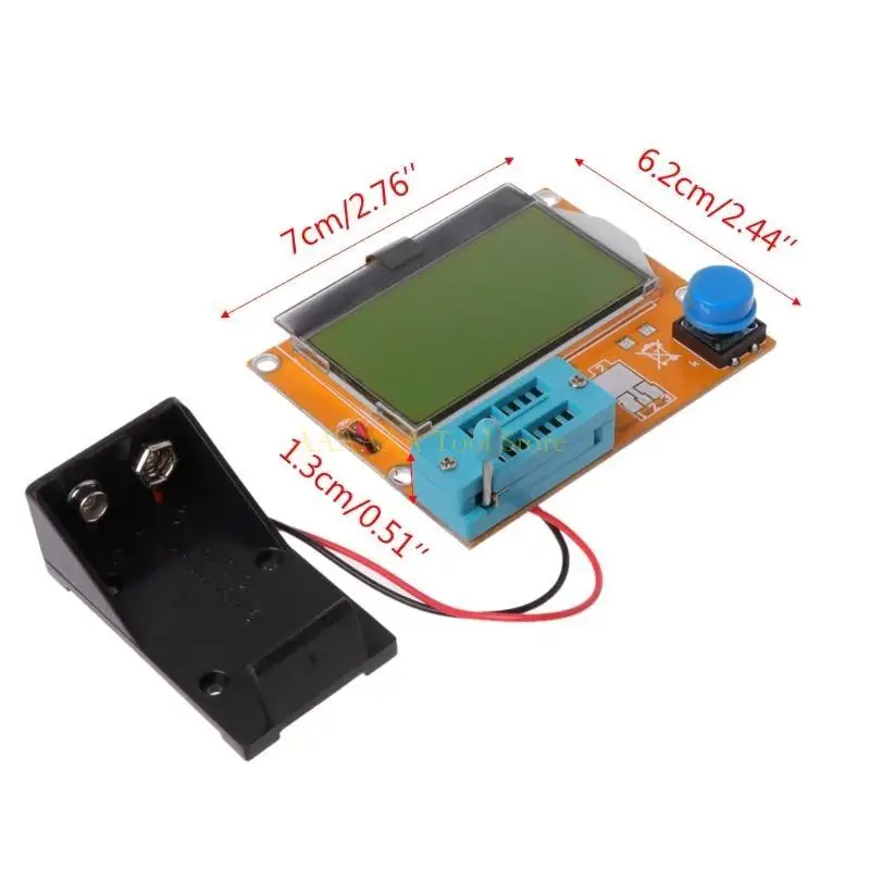 A2BE 1 Pc Professional 9V LCD Digital Transistor Tester LCR-T4 Meter 12864 Backlight Capacitance