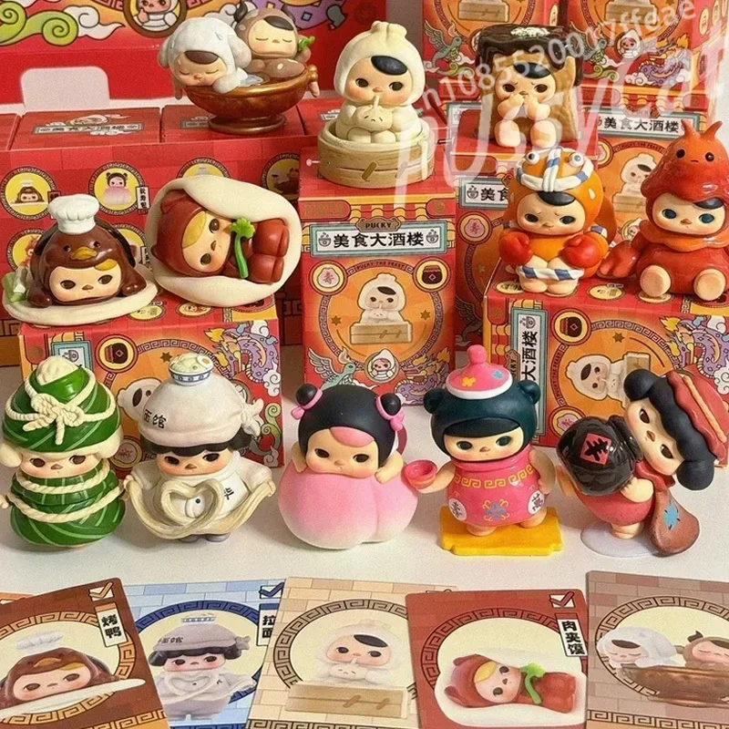 Boîte ennemi de la série Biqi Pucky Elf Food Restaurant, modèle de bureau Kawaii, cadeau pour filles, jouets figurines d'action, dessin animé décoratif, nouveau