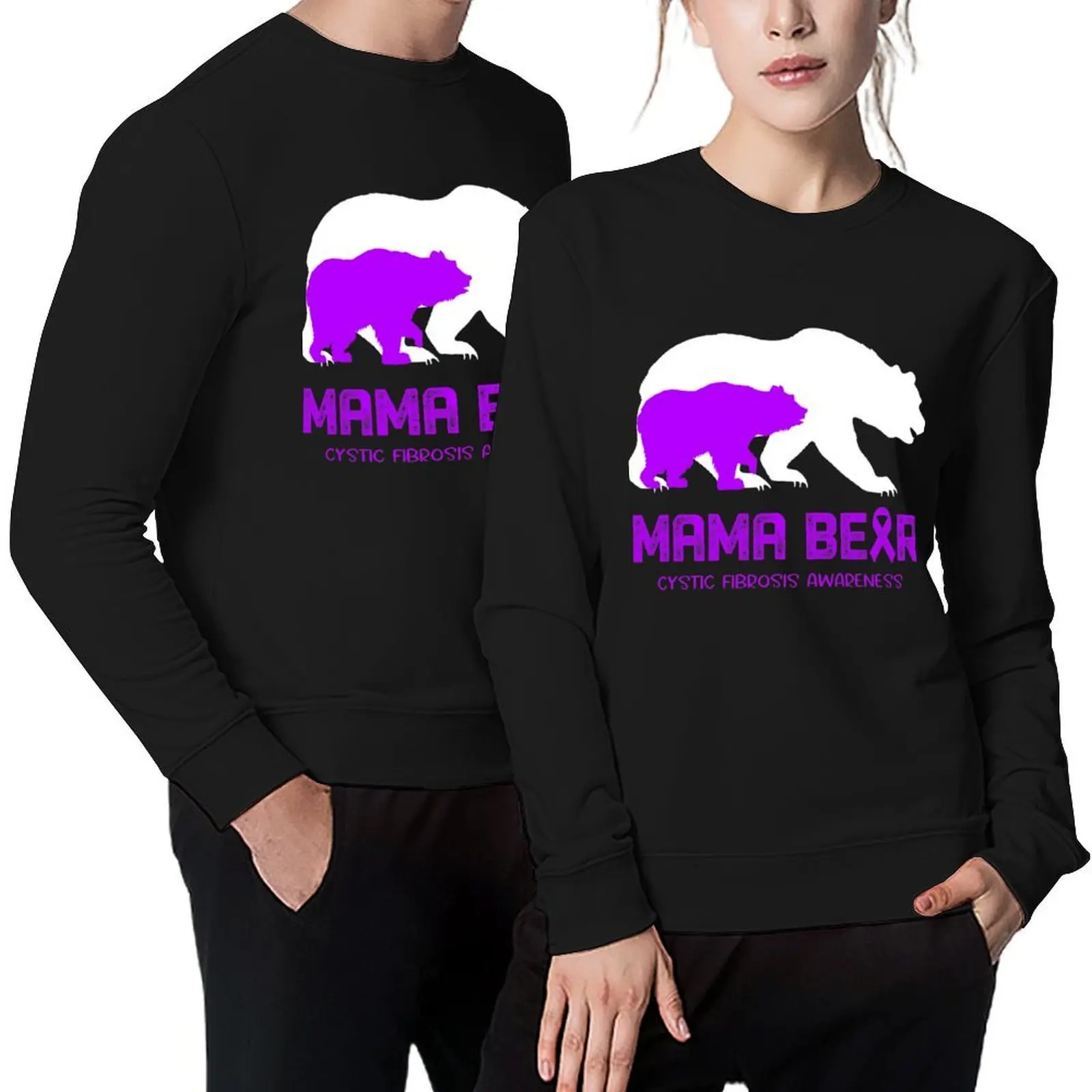 

Mama Bear Cystic Fibrosis Awareness Shirt For Women Men Pullover blouse graphic t shirts men autumn clothes new in sweatshirts