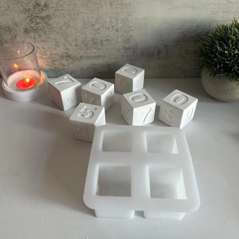 New Countdown Calendar Decoration Silicone Mold With Date And Dice Star House Decoration Mold Countdown Casting Paste Mold