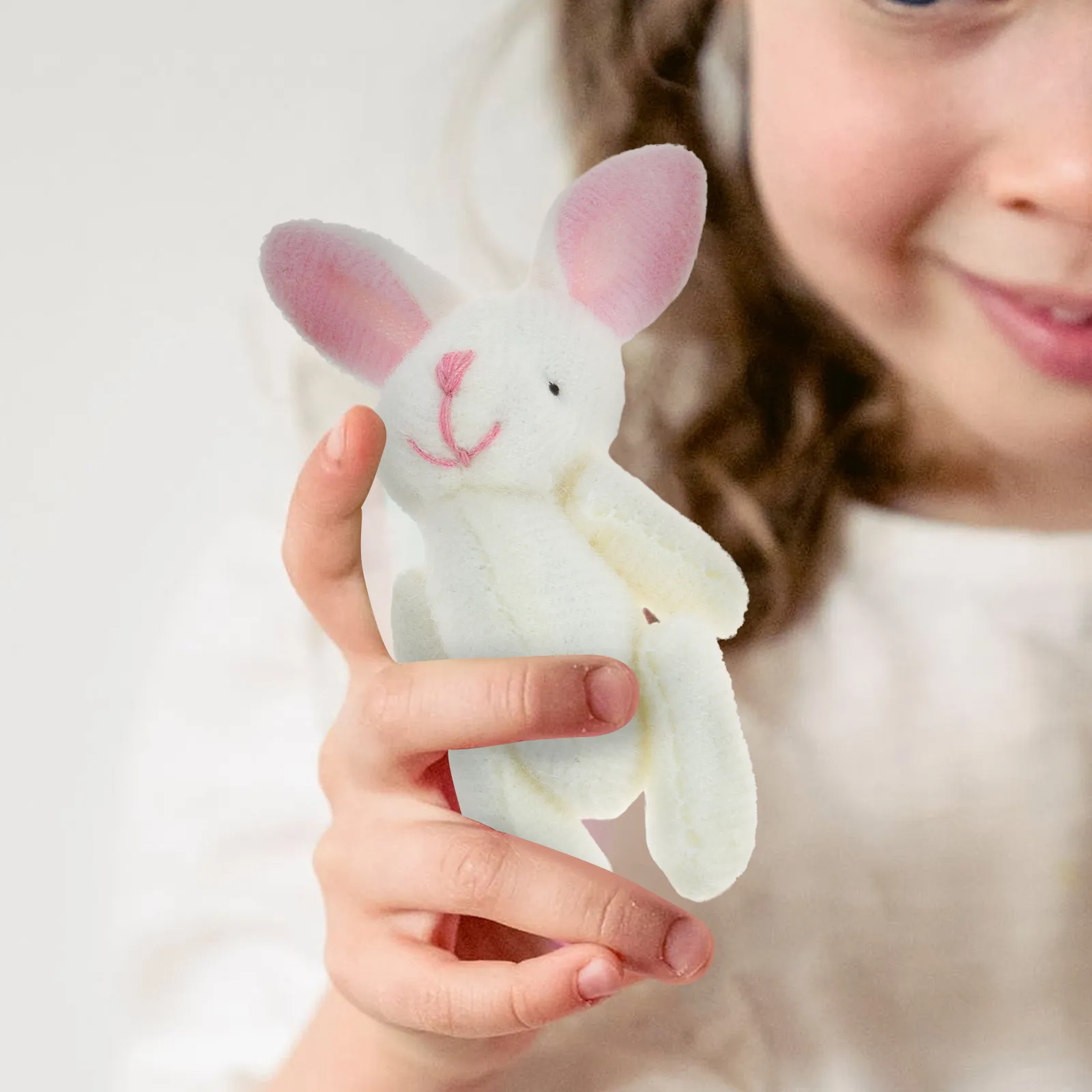 6Pcs Cute Rabbit Stuffed Hanging Pendants Cartoon Bunny Bag Keychains Backpack Ornaments Lovely Animal Shape Charms for Kids and