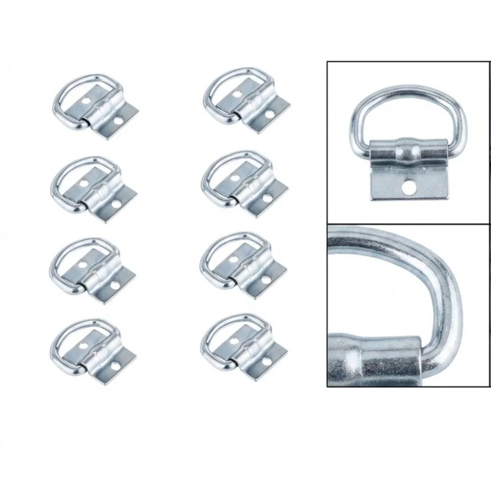 8pcs Recessed D Ring Anchor Hook for Truck RV Trailer Van Floor Tie Down Use Solid Iron Construction Electrophoretic Coating