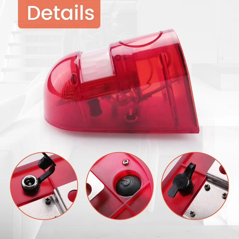 3 Pack Solar Strobe Light With Motion Sensor Alarm 129DB Sound Security Siren IP65 Waterproof For Villa Farm Yard Garden