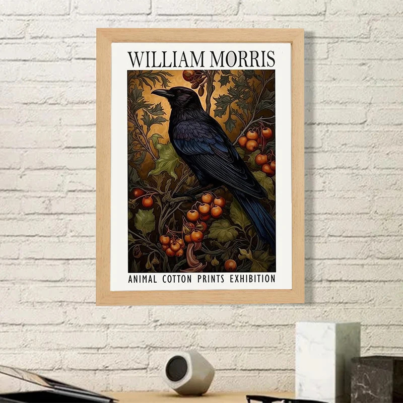 

Vintage William Morris Exhibition Butterfly Moon & Stars Art Poster Decorative Wall Canvases Tableau Decoration Mural Home Decor