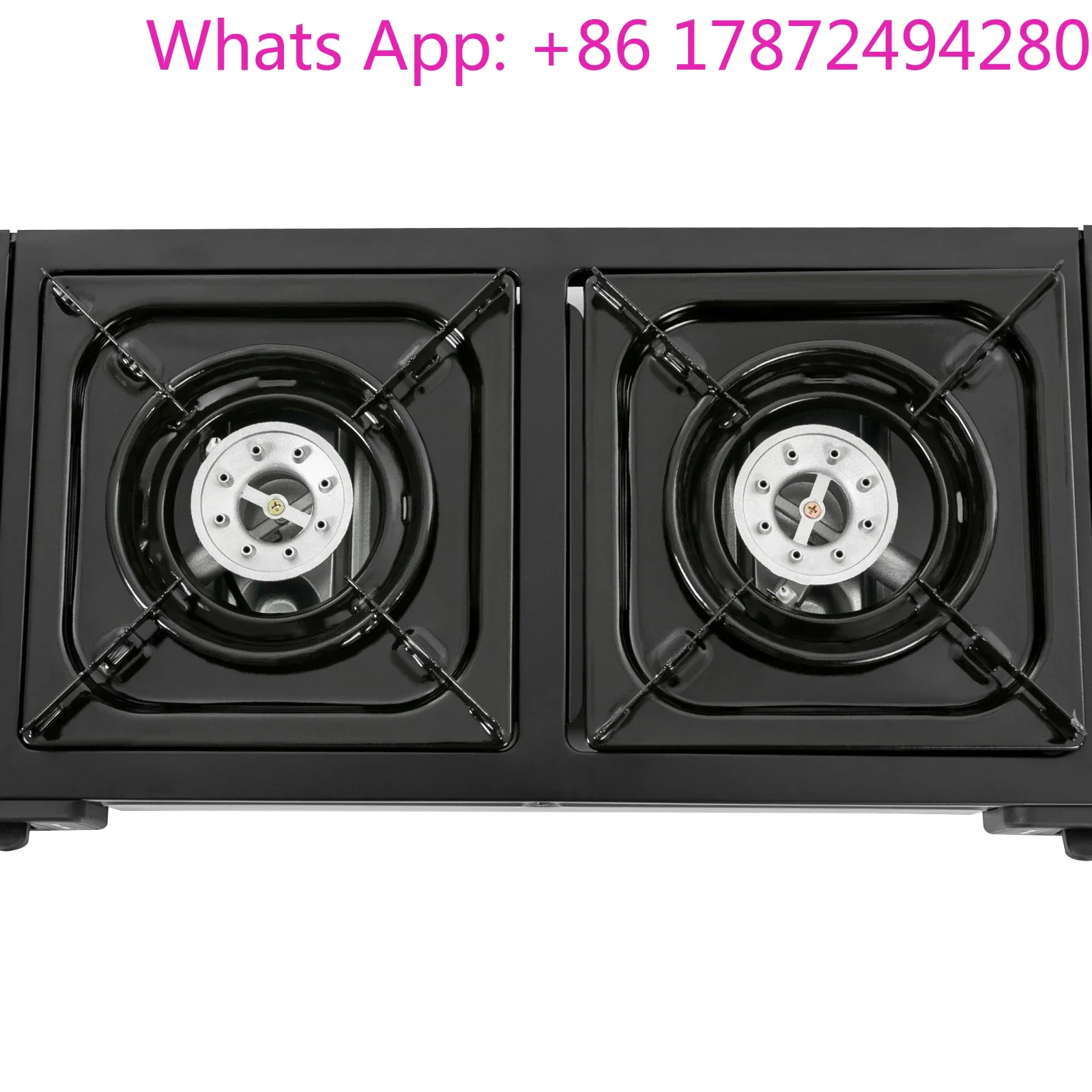 Best Seller Portable Camping Stove with Grill 2 Burners Camping Stove with Non-sticking Coating Grill Tray Ignition Stove