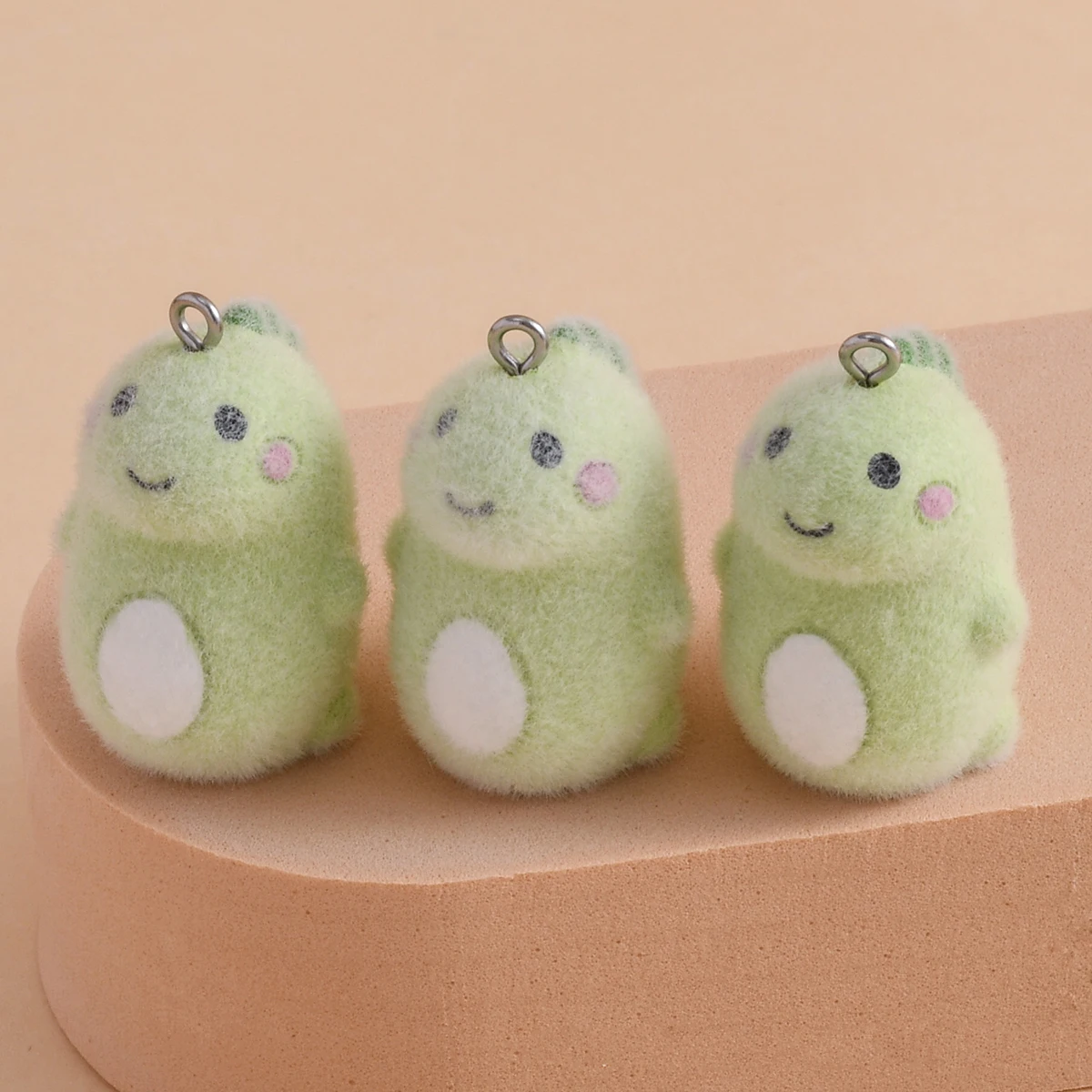 20pcs 3D Flocking Resin Charms - 3D Printing Keychain ulasan dan harga