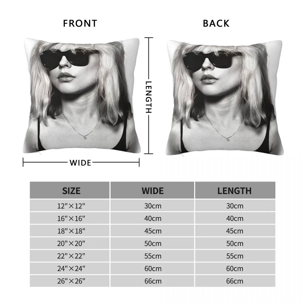 Blondie Band Debbie Harry Pillowcase Polyester Linen Velvet Printed Zip Decor Home Cushion Cover 18