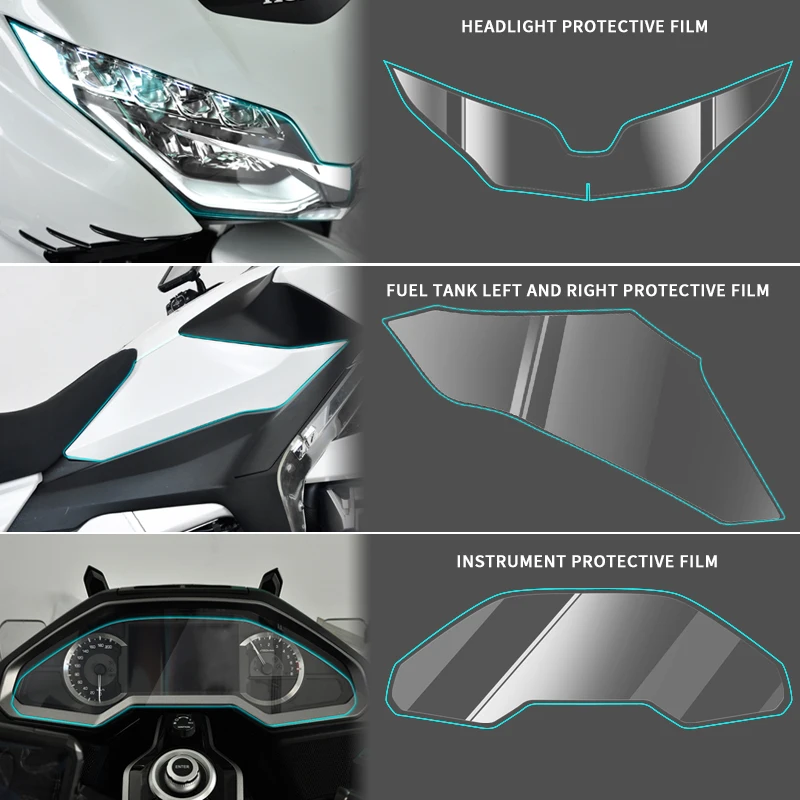 Panical Instrument Membrane Fuel Tank Sticker Headlight Protective Film Sticker Applique For Honda Gold Wing GL1800 F6B 2018+