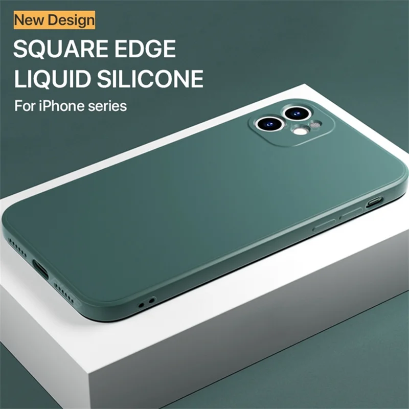 Luxury Liquid Silicone Shockproof Case for iPhone 11 12 13 14 15 Pro Max7 8 iphone 15 X XS XR Max Mini Back Soft Cover Funda