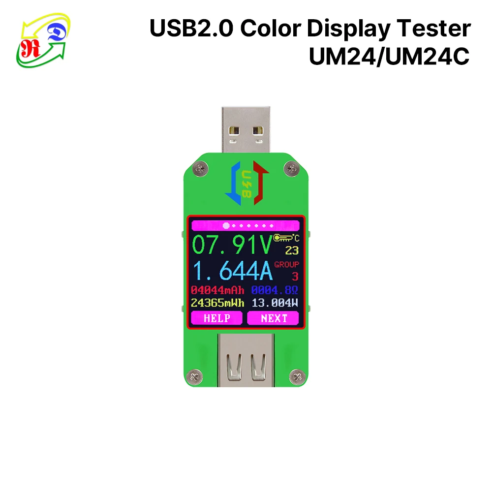 RD RIDEN UM24 UM24C  APP USB 2.0 LCD Display Voltmeter ammeter charge voltage current meter Charger cable measure Tester