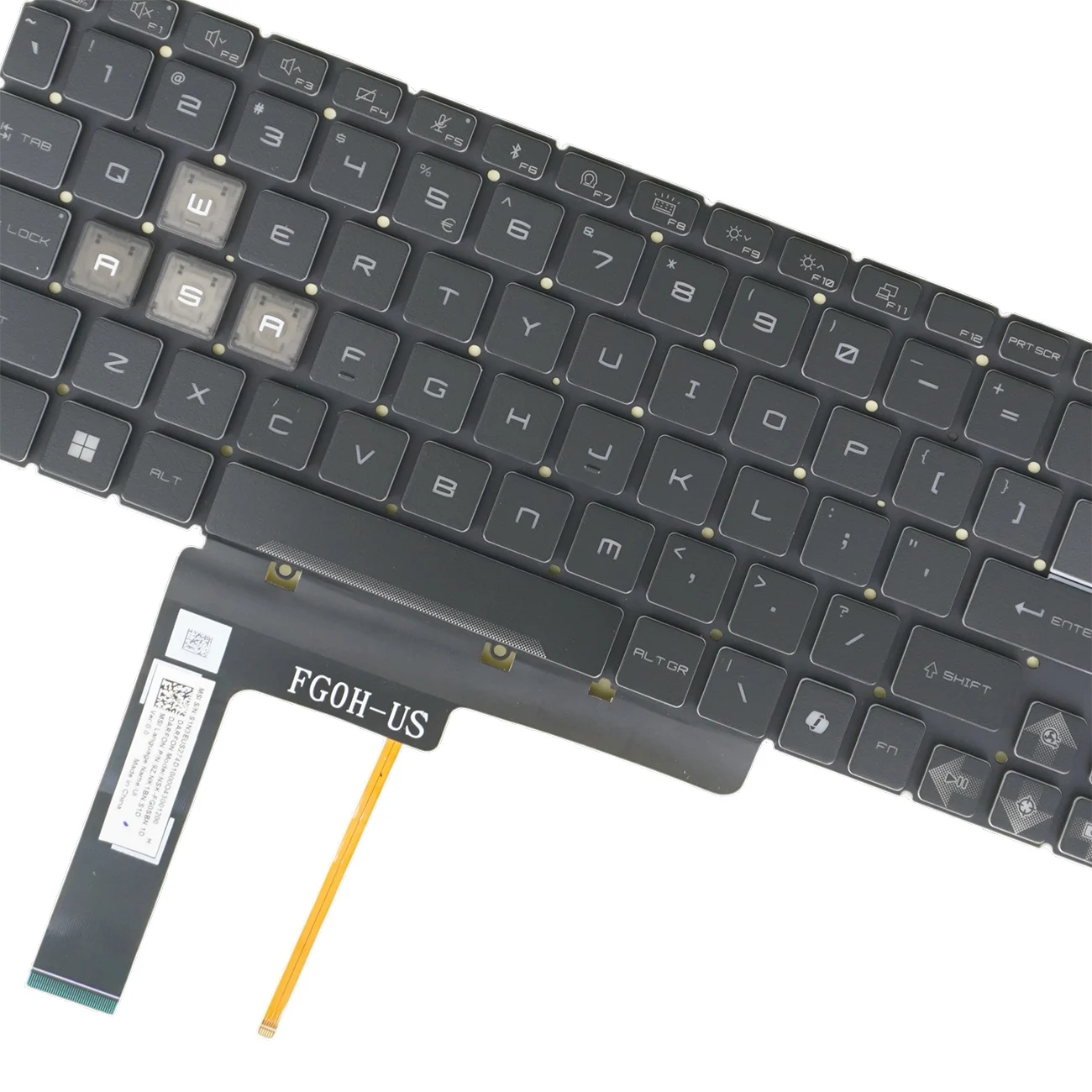 US ICE Blue Backlit Keyboard For MSI Cyborg 15 A12U / A12V / A13U / A13V / A12UDX / A12UCX / A12UC / A12VE / A12VF / A13UDX