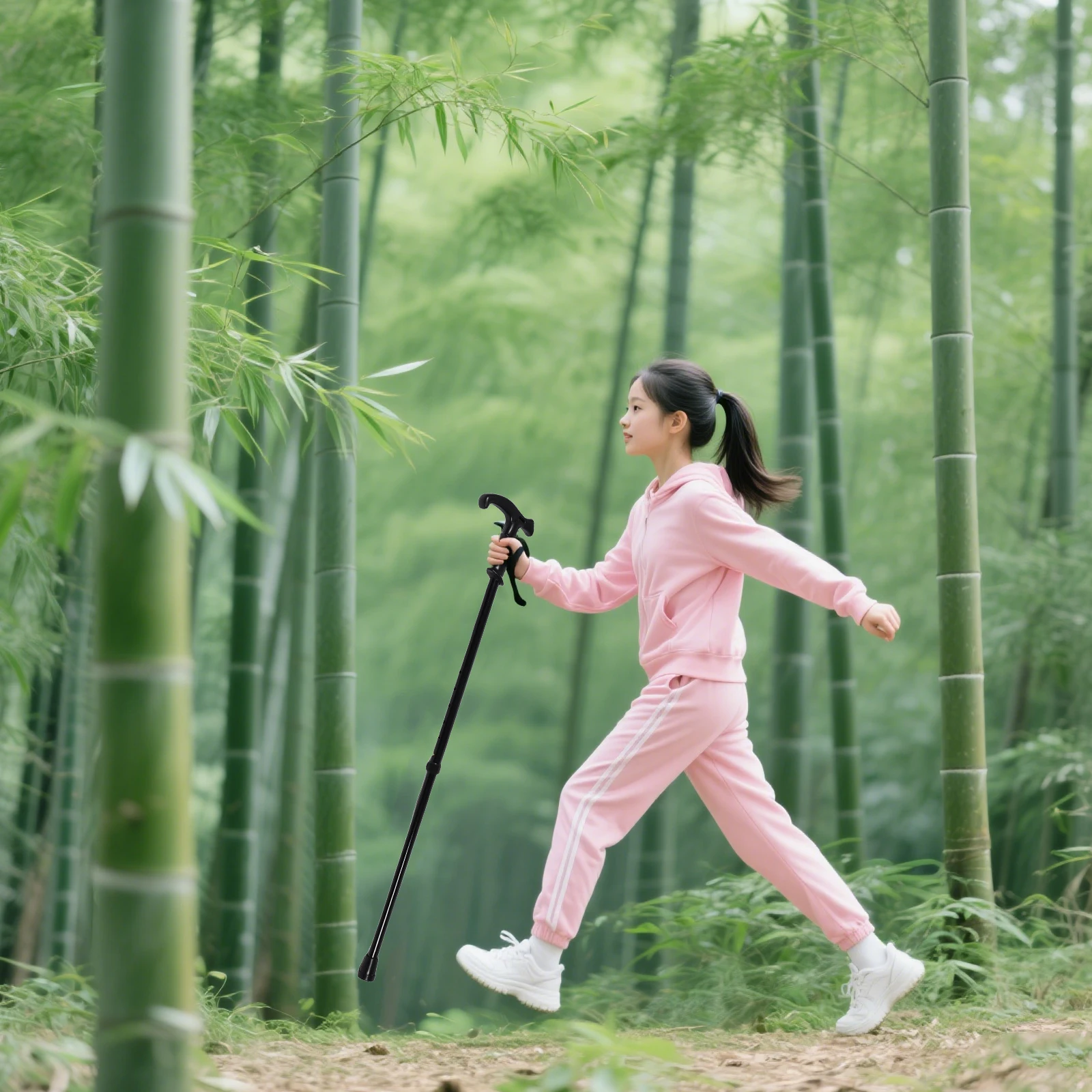 

Outdoor Trekking Pole Lightweight Telescopic Poles Walking Hiking Cane Aluminum Alloy Support Stick Rubber