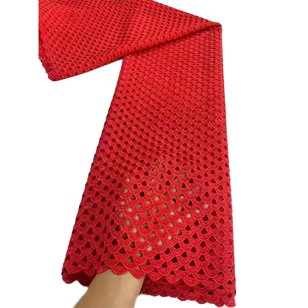 Nigerian Guipure Cord Lace Fabric 2025 High Quality African Mesh Milk Silk Embroidery Lace Fabric For Women For Wedding Dress